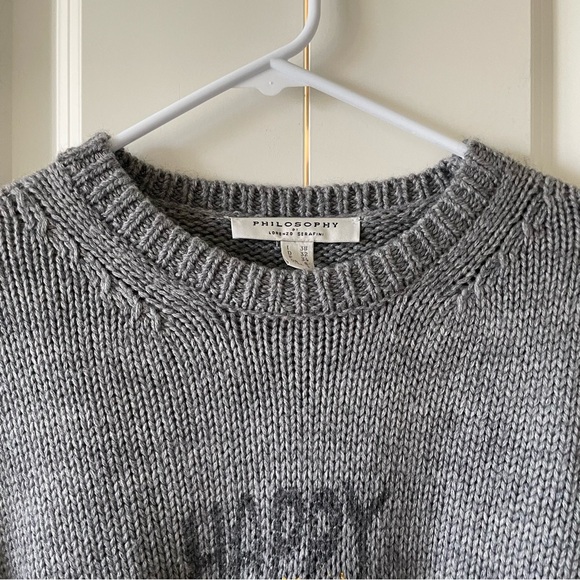 Philosophy Di Lorenzo Serafini Happy Without You Wool Blend Gray Jumper Sweater - Picture 4 of 12
